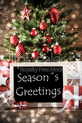 Christmas Tree With Bokeh Effect, Seasons Greetings