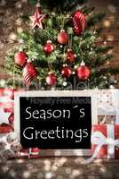 Christmas Tree With Bokeh Effect, Seasons Greetings