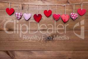 Loving Greeting Card With Red Hearts, Copy Space
