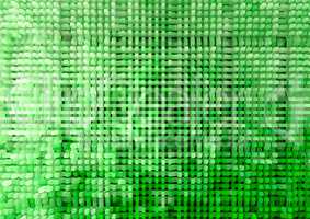 Horizontal green extruded cubes illustration background