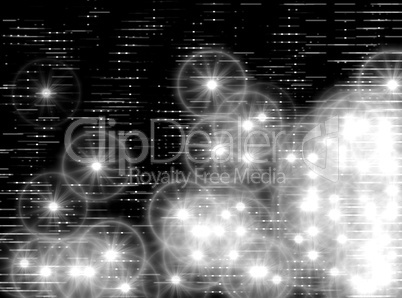 Horizontal black and white space stars illustration