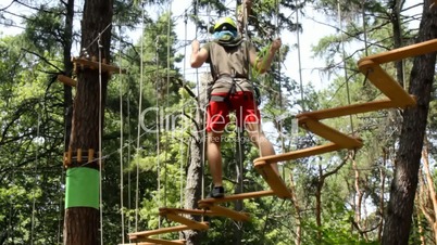 Man climbing in Adventure Park