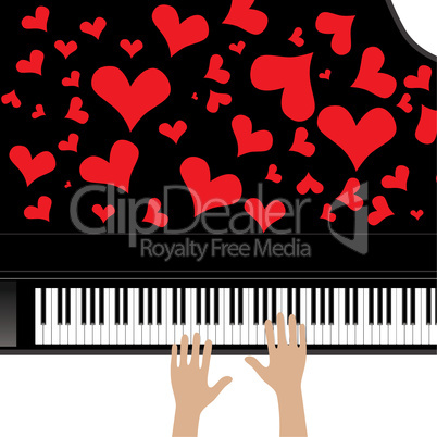 Heart love music piano