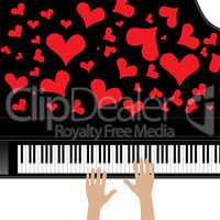 Heart love music piano