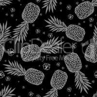 Seamless pattern with pineapples.  Vector illustration