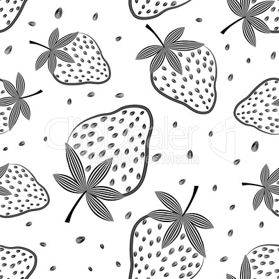 Seamless vector strawberry pattern. Berry isolated on white background.