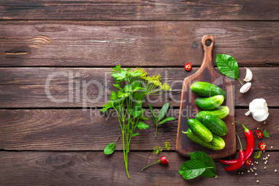 ingredients for pickling cucumbers