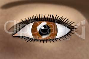 Illustrated eye, 3d illustration