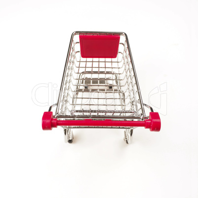 Shopping cart on white