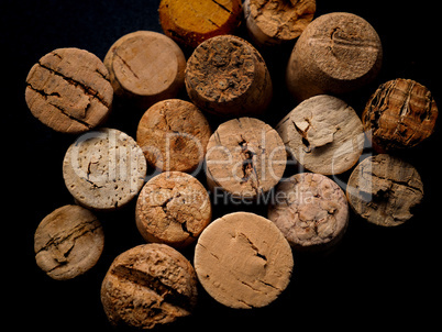 Old bottle cork, view from above
