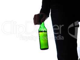 Man with a bottle of beer