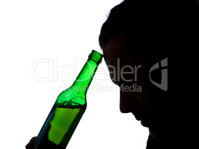 Man with a beer bottle