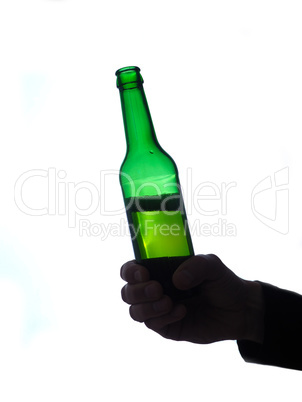 Man with a bottle of beer