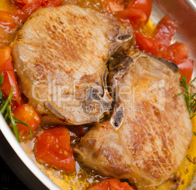 Pork chops with herbs