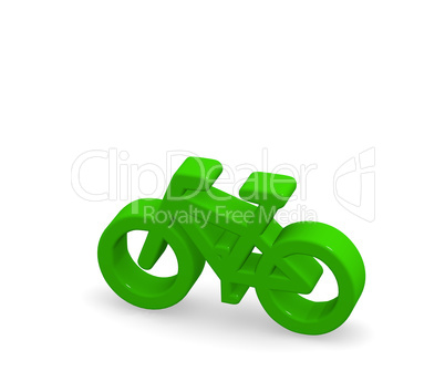 Green bicycle 3d rendering