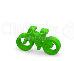 Green bicycle 3d rendering
