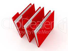 Three red folder, 3d rendering
