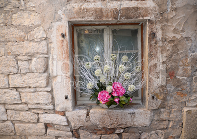 Fenster in Rovinj, Istrien, Kroatien