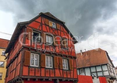Half-timbered houses in Obernai village, Alsace, France