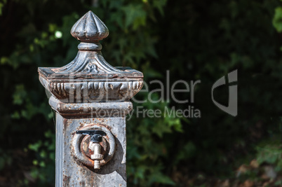 Closeup of old fountain