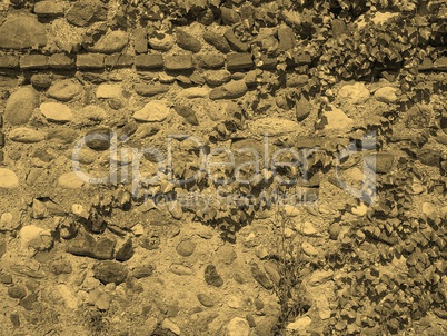 Brick wall background sepia