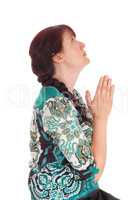 Pretty woman praying.