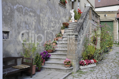 Treppe an einem Haus in Mainbernheim