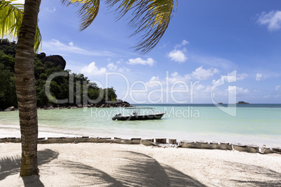 Tropical beach, Anse Volbert at Praslin island, Seychelles