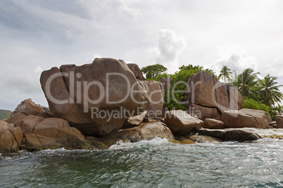 Granite coast at tropical island St. Pierre, Seychelles