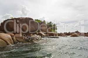 Granite coast at tropical island St. Pierre, Seychelles