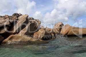 Granite coast at tropical island St. Pierre, Seychelles