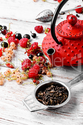 Summer tea tea with berries