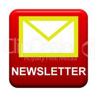 Roter isolierter Button zeigt Newsletter