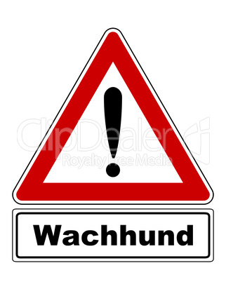 Warnschild mit Ausrufezeichen und Zusatzinformation