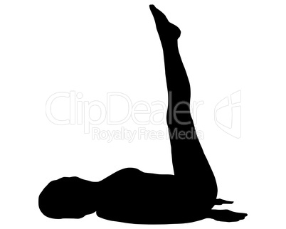 Silhouette einer Frau beim Yoga