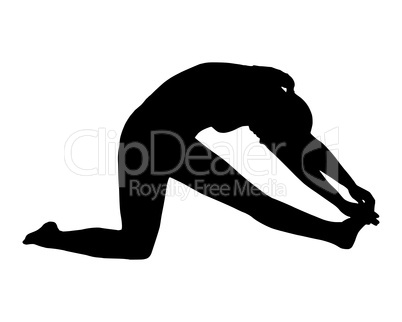 Silhouette einer Frau beim Yoga