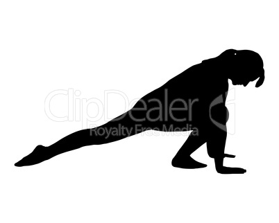 Silhouette einer Frau beim Yoga