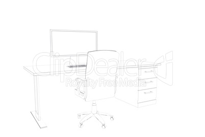 Draw of a desk