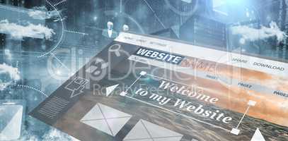 Composite image of composite image of website interface