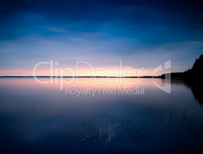 Sunset at nothern lake