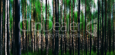 Horizontal vivid forest wood abstraction background backdrop