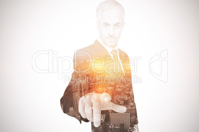 Businessman pointing