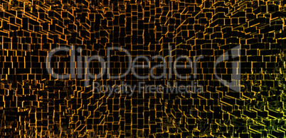Diagonal yellow orange wire cubes business presentation abstract