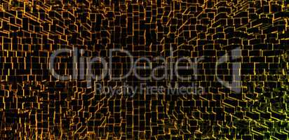 Diagonal yellow orange wire cubes business presentation abstract