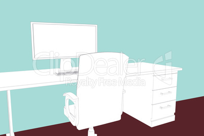 Composite image of draw of a desk