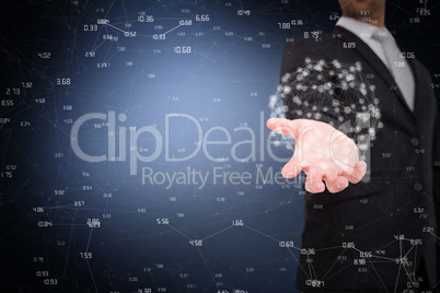 Composite image of businessman holding out his hand Composite image of businessman holding out his hand