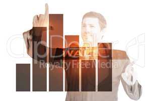 Composite image of happy businessman pointing with fingers