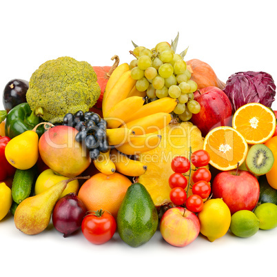 fruit and vegetable isolated on white background