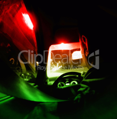 Square vivid red green riding driver drawing background