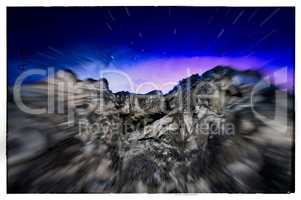 Horizontal vintage postcard of turkish mountains abstract backgr